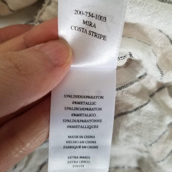 Rails Mira Costa Stripe Metallic Linen Peplum Tank - Picture 14 of 17